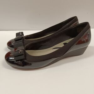 Anne Klein AK7 Stefania Patent Leather Wedges Size 8
